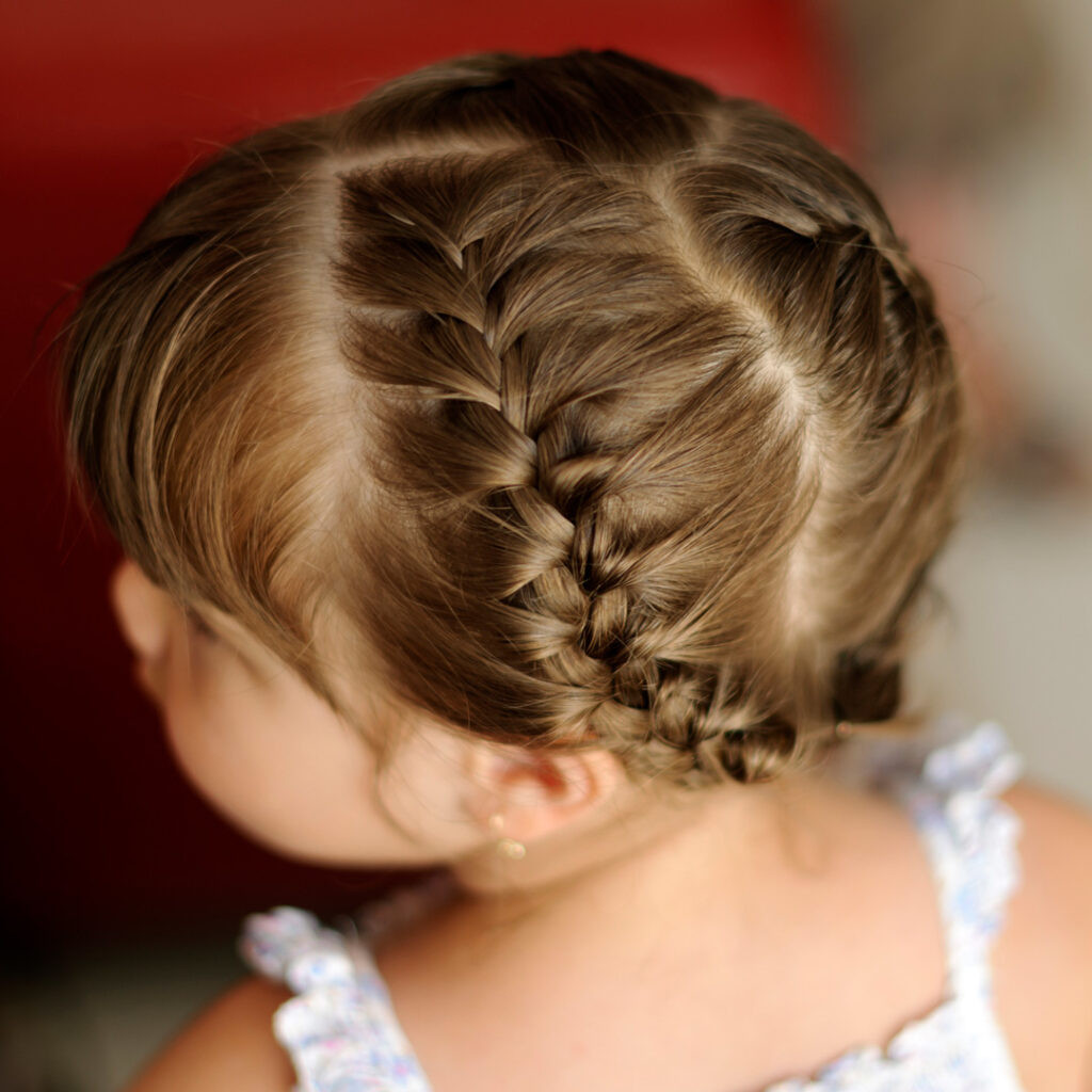 Collarbone French Braids with Wisps Collarbone French Braids with Wisps — Little Girl Braids