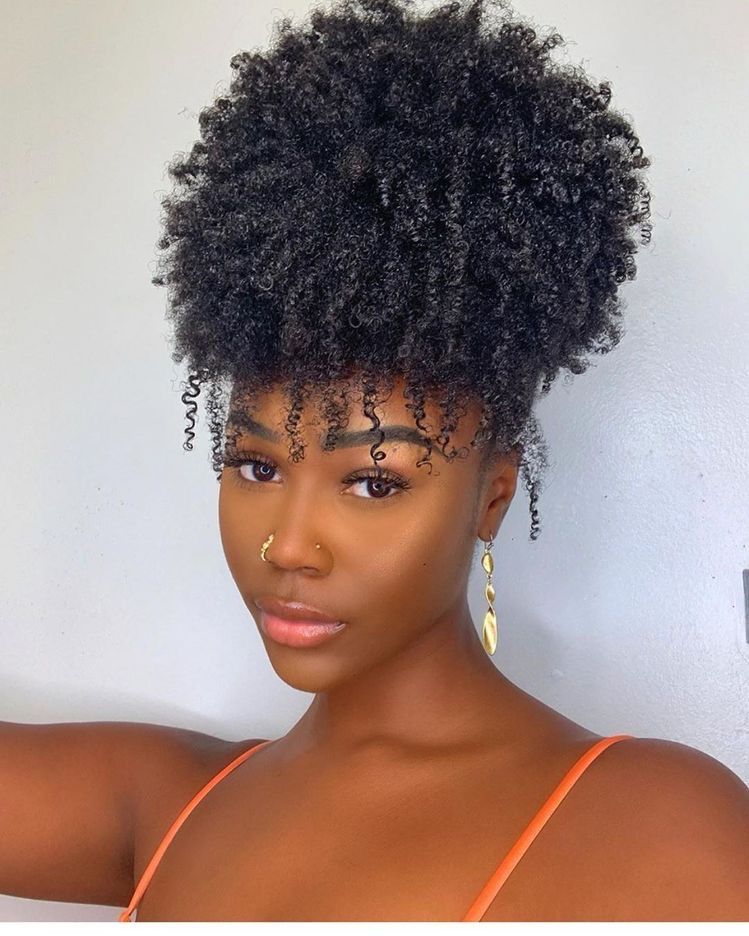 Shoulder Length Afro Texture Ponytail — Natural Hair Ponytail