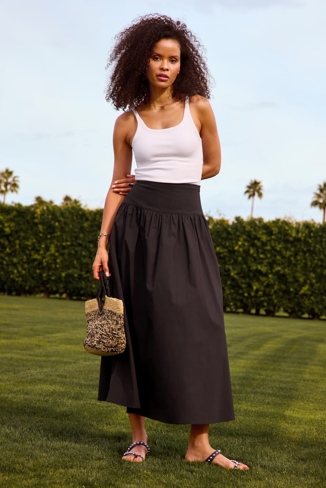 Voluminous Cotton Poplin Maxi Skirt for Casual Comfort Voluminous Cotton Poplin Maxi Skirt for Casual Comfort — Maxi Skirts