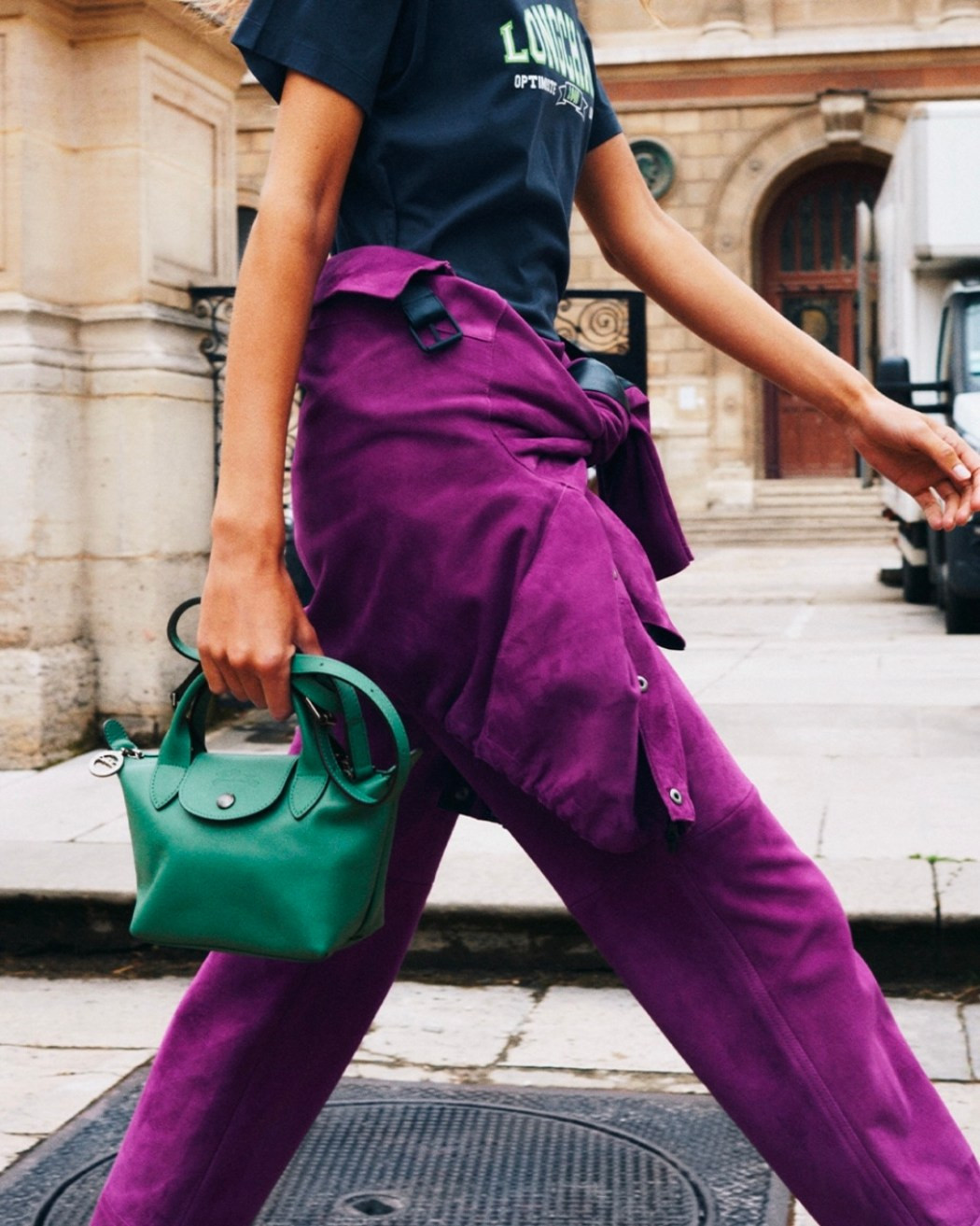 Street Style Statement: Bright Green Mini Bag — Longchamp Bag Outfits