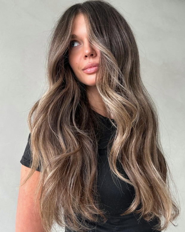 Face-Framing Bangs Visual Idea — Bronde Hair