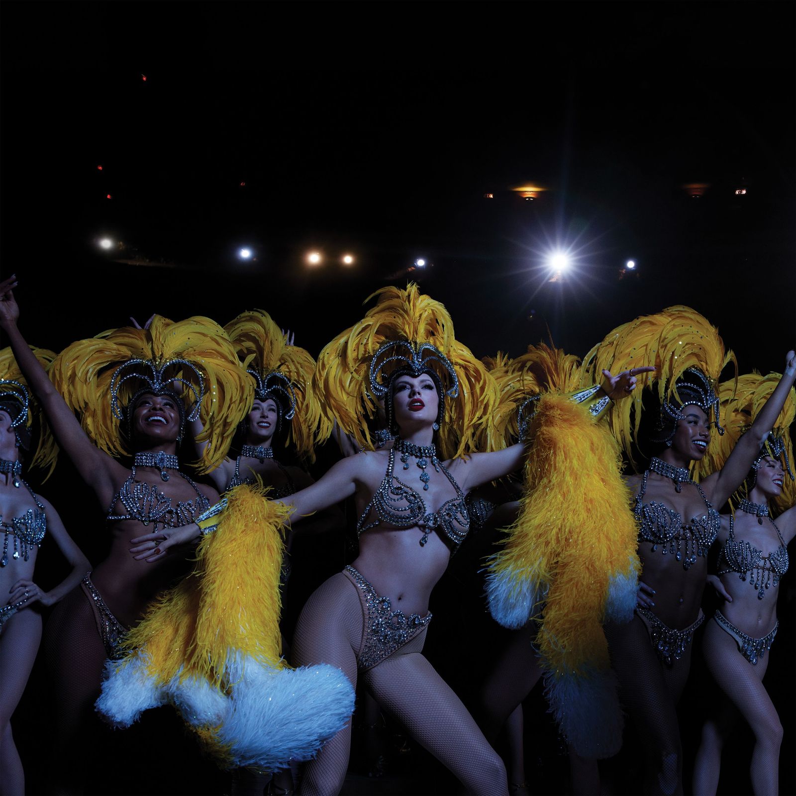 Yellow Feather Plumes: Bikini Costumes for Showgirl Glamour Vegas Show Outfits