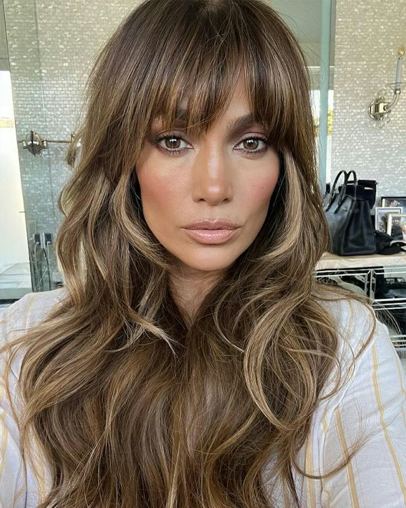 Striped Shirt and Highlighted Hair: Casual Daytime Appeal — Blunt Bangs