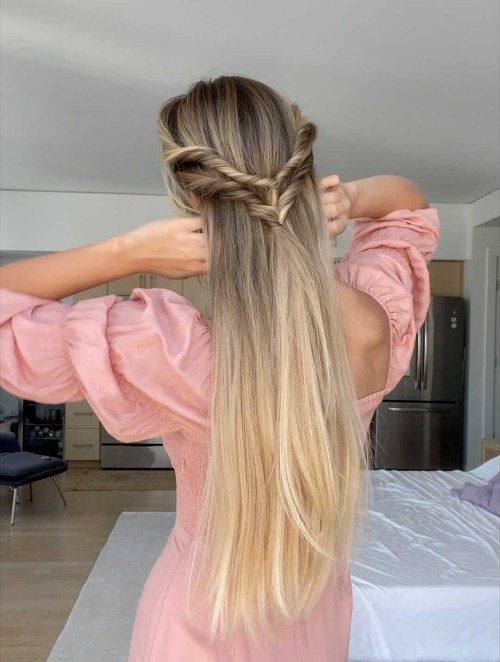 Blonde With Darker Roots Twisted Braid Low Bun Blonde With Darker Roots Twisted Braid Low Bun — Easy Updos for Long Hair