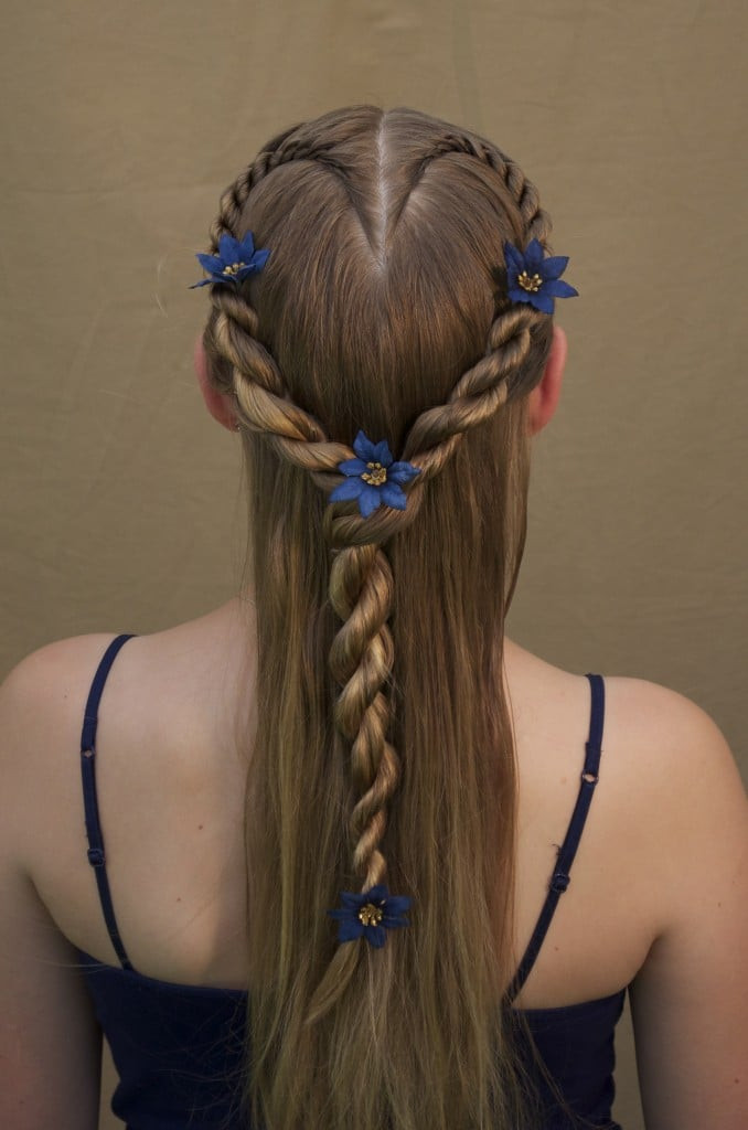Blonde Braids Forming a Heart Blonde Braids Forming a Heart — Heart Part Braids