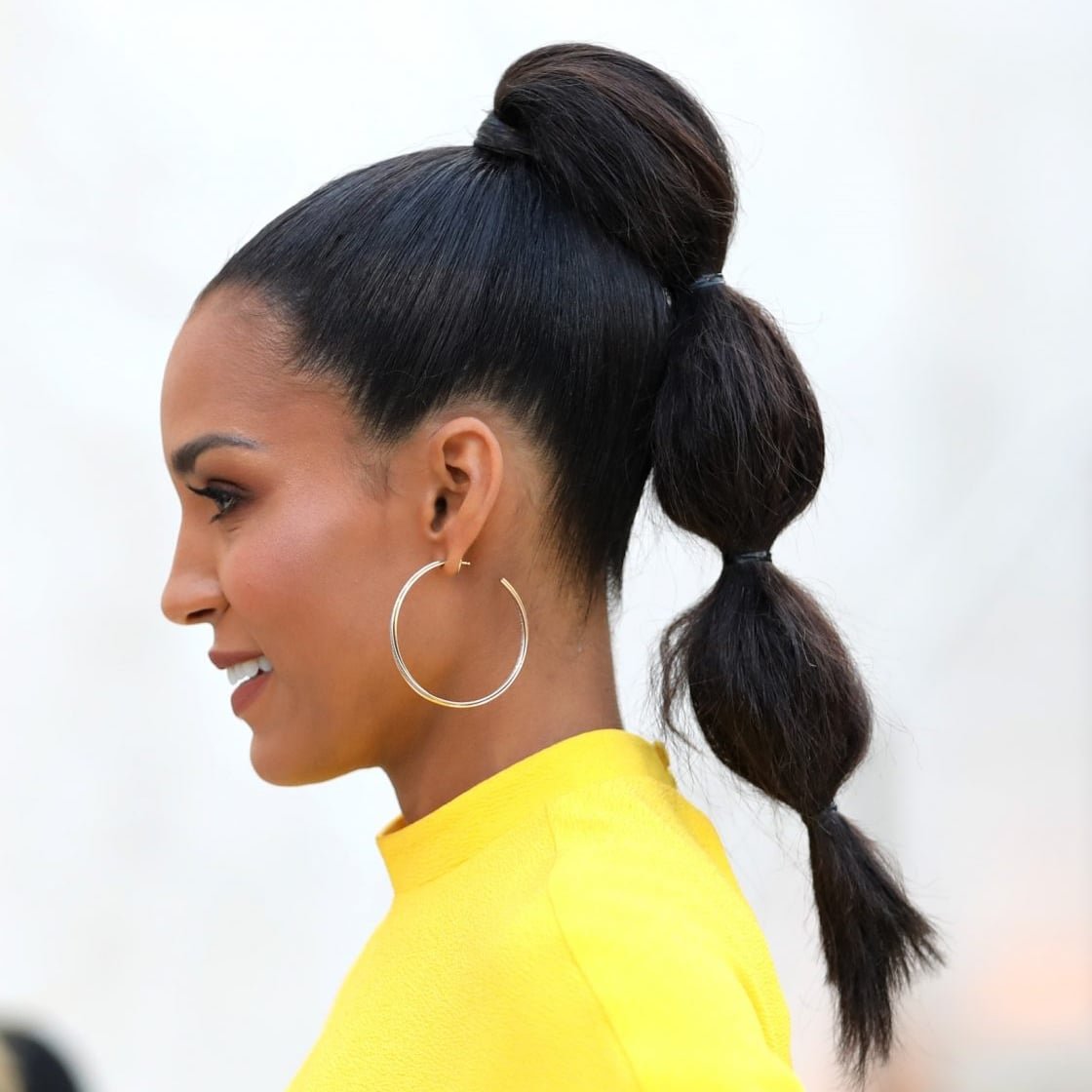 No Bangs High Dark Brown Bubble Ponytail No Bangs High Dark Brown Bubble Ponytail
