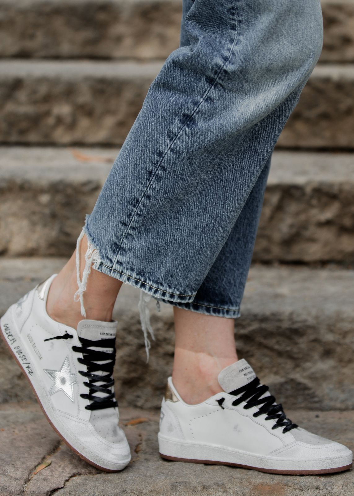 Ball Star Sneakers with Viper Print Star — Golden Goose Outfits