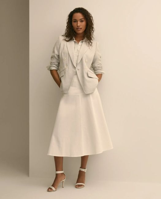Structured Off-White A-Line Skirt Suit Structured Off-White A-Line Skirt Suit — A Line Skirt Outfits