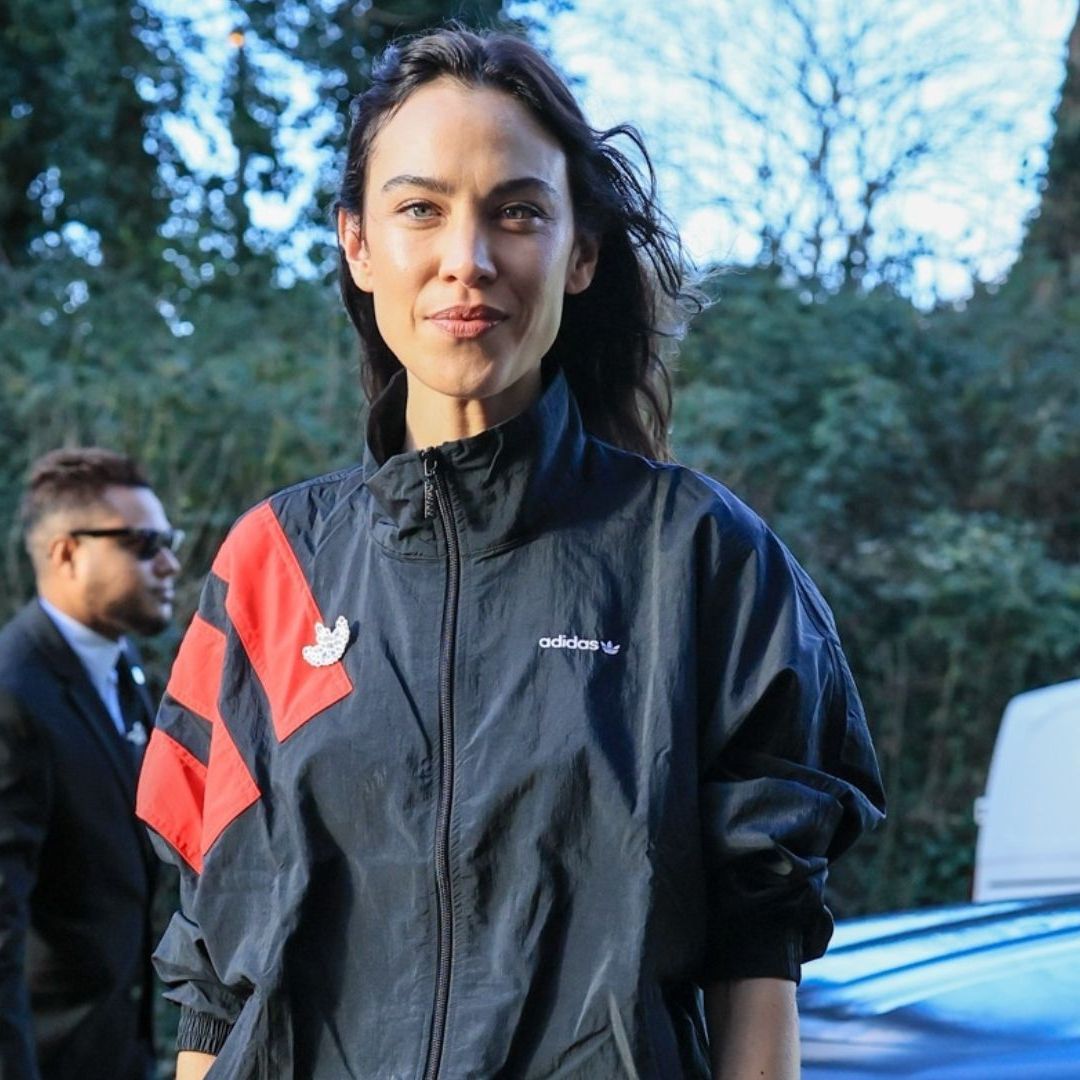 Black and Red Adidas Track Jacket with Silver Brooch — Track Jacket Outfits