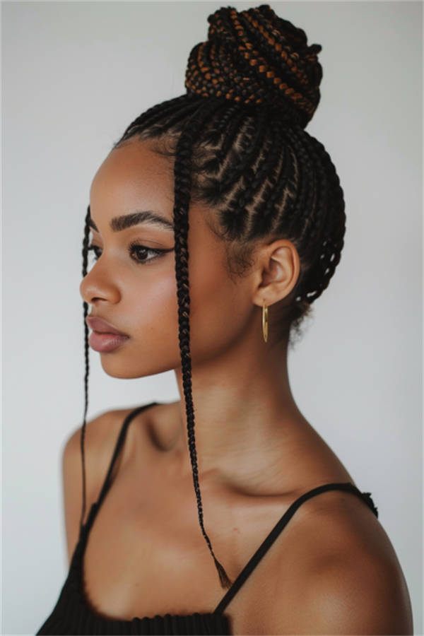 Intricate Braided Bun With Cornrows — Date Night Hairstyles