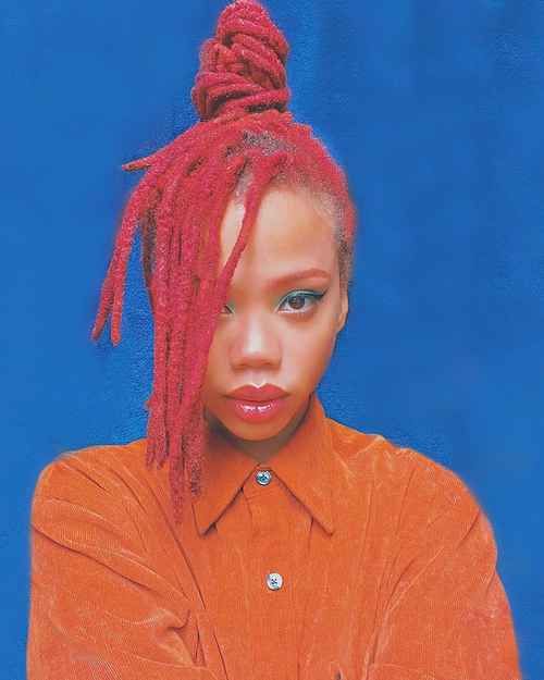 Front View Shoulder Length Red Locs With Wispy Bangs Front View Shoulder Length Red Locs With Wispy Bangs