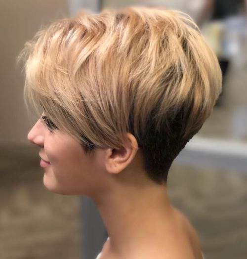 Honey Blonde Pixie With Dark Roots Honey Blonde Pixie With Dark Roots — Haircuts for Thin Hair