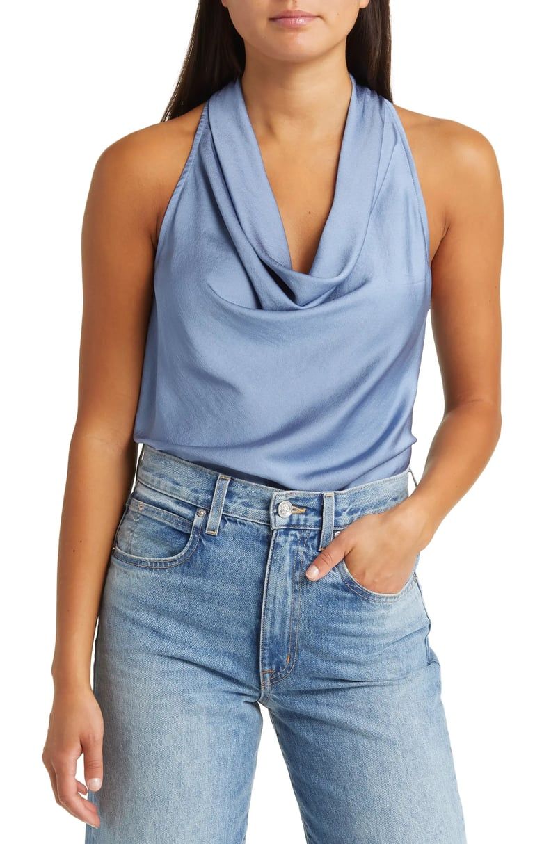 Elegant Cowl Neck Halter Top Elegant Cowl Neck Halter Top — Outfits for Small Bust