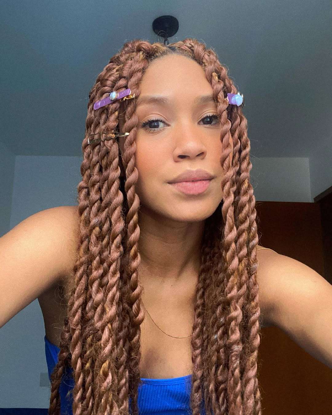 Unique Rose Brown Wavy Twists — Senegalese Twists