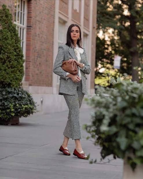 Business Casual Polish: Checked Suit and Brown Loafers Business Casual Polish: Checked Suit and Brown Loafers — Platform Loafers Outfits