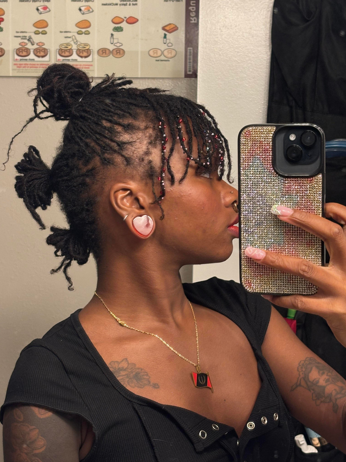 Micro Bangs and Buns With Beads Micro Bangs and Buns With Beads — Micro Locs Bob