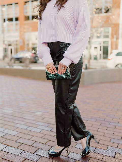 Edgy Elegance: Abercrombie Vegan Leather Pants — Abercrombie Outfits