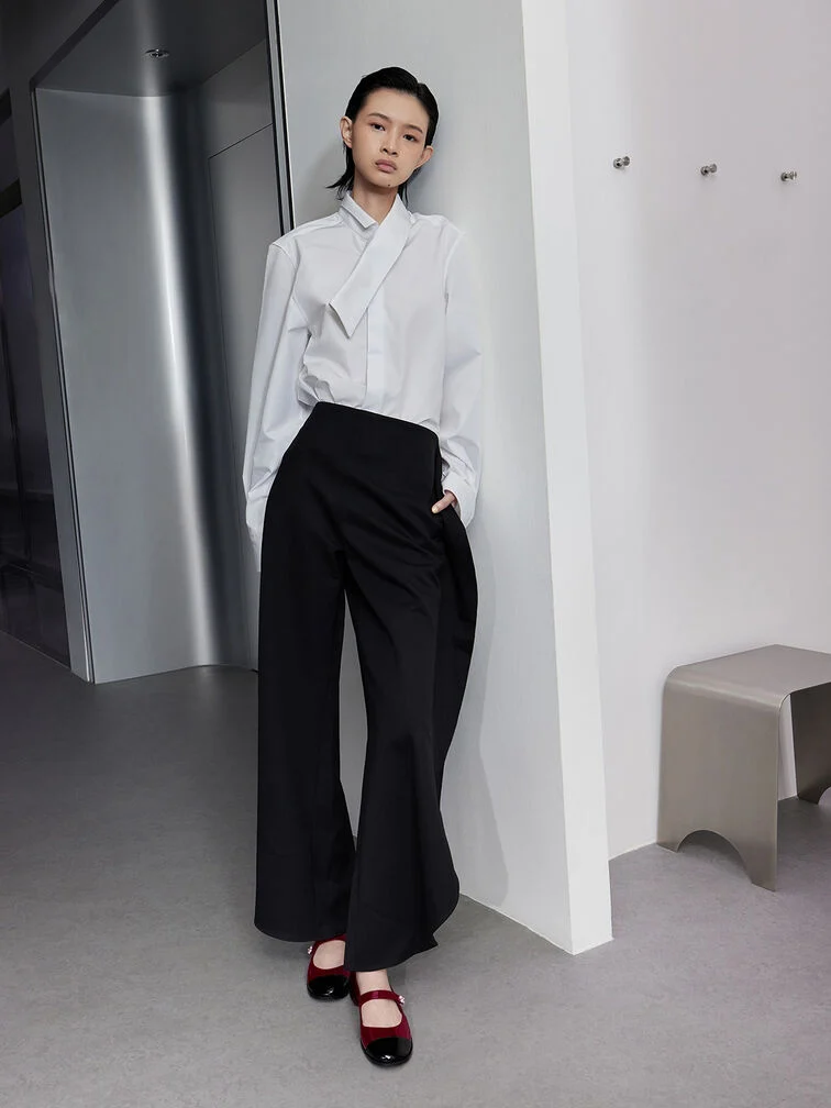 Architectural Style: Black and Red Mary Janes with Wrap Trousers Architectural Style: Black and Red Mary Janes with Wrap Trousers — Mary Jane Outfits