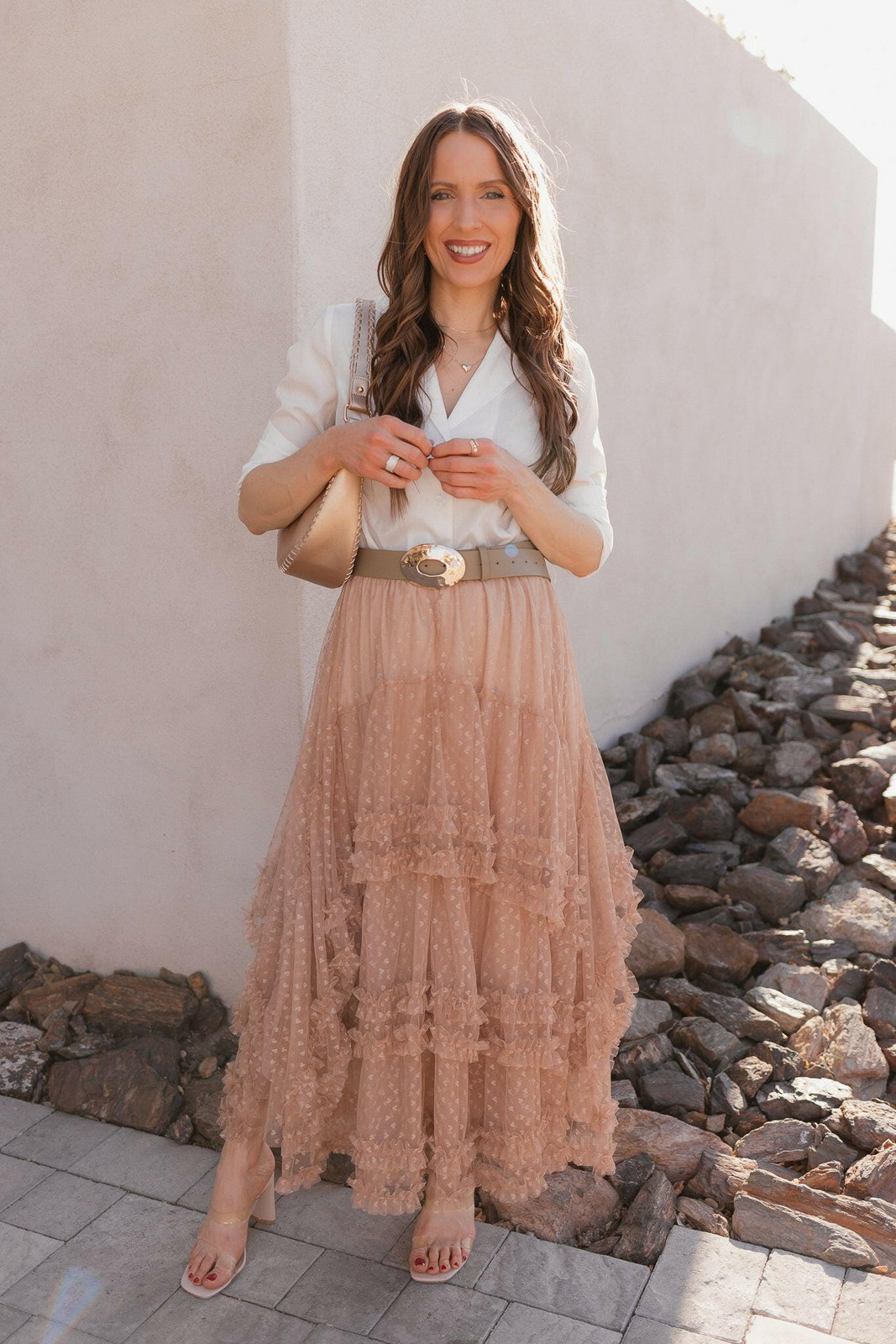 Women's Tiered Maxi Skirt – Flowy Layered Ruffle Skirt With High Elastic Waist For Trendy Everyday Wear