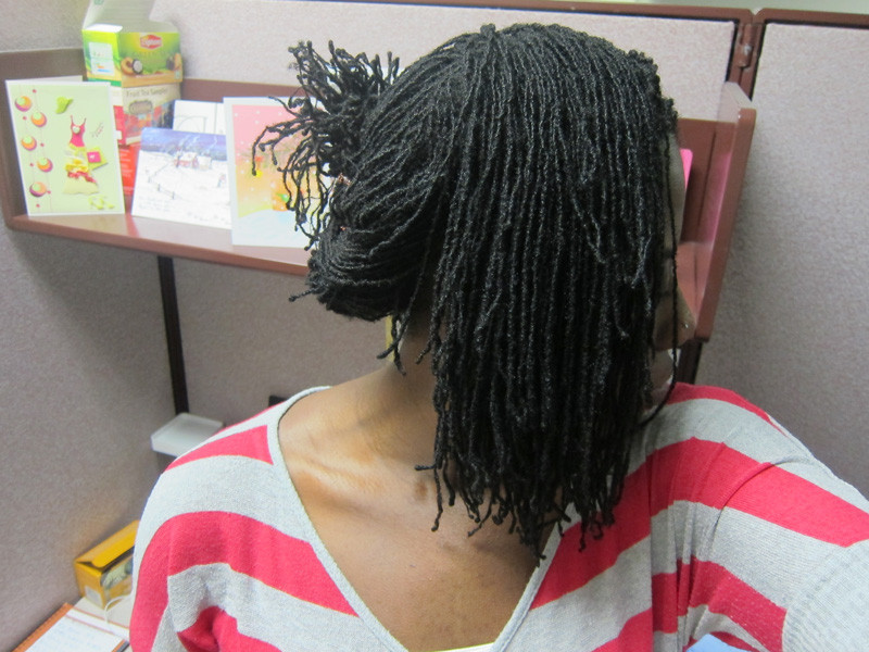 Side-Swept Bangs Updo — Sisterlocks Updo