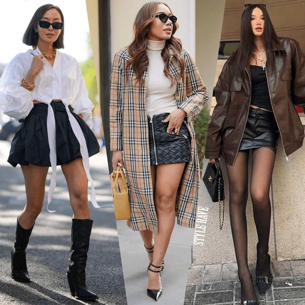 Voluminous Style: A-Line Mini Skirt with Statement Sleeves Voluminous Style: A-Line Mini Skirt with Statement Sleeves — Mini Skirt Outfits