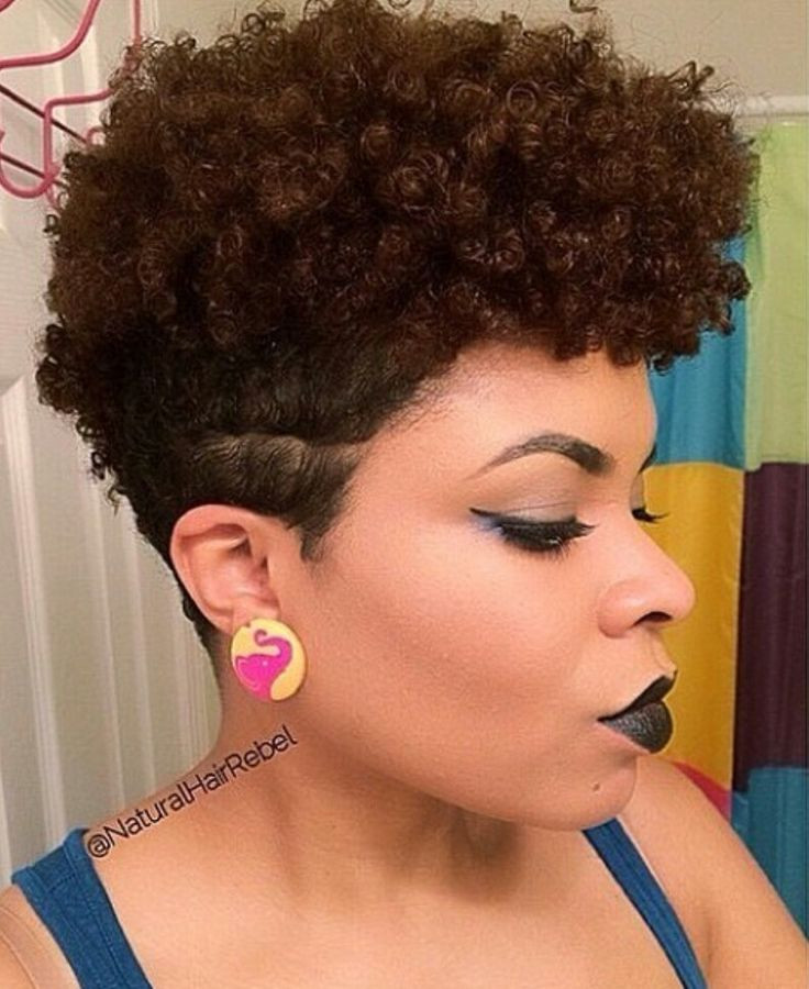 Dark Brown With Highlights Styled Up — TWA Hairstyles