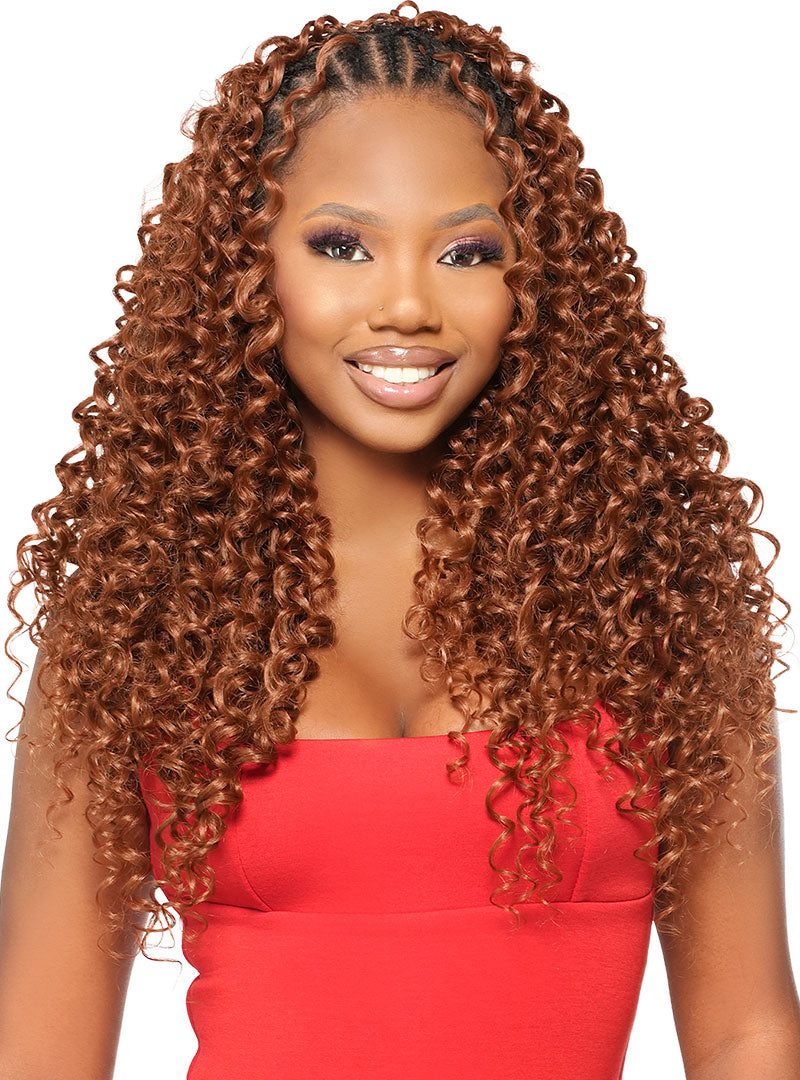 Copper Red Braids With Voluminous Curls — Miracle Knot Braids