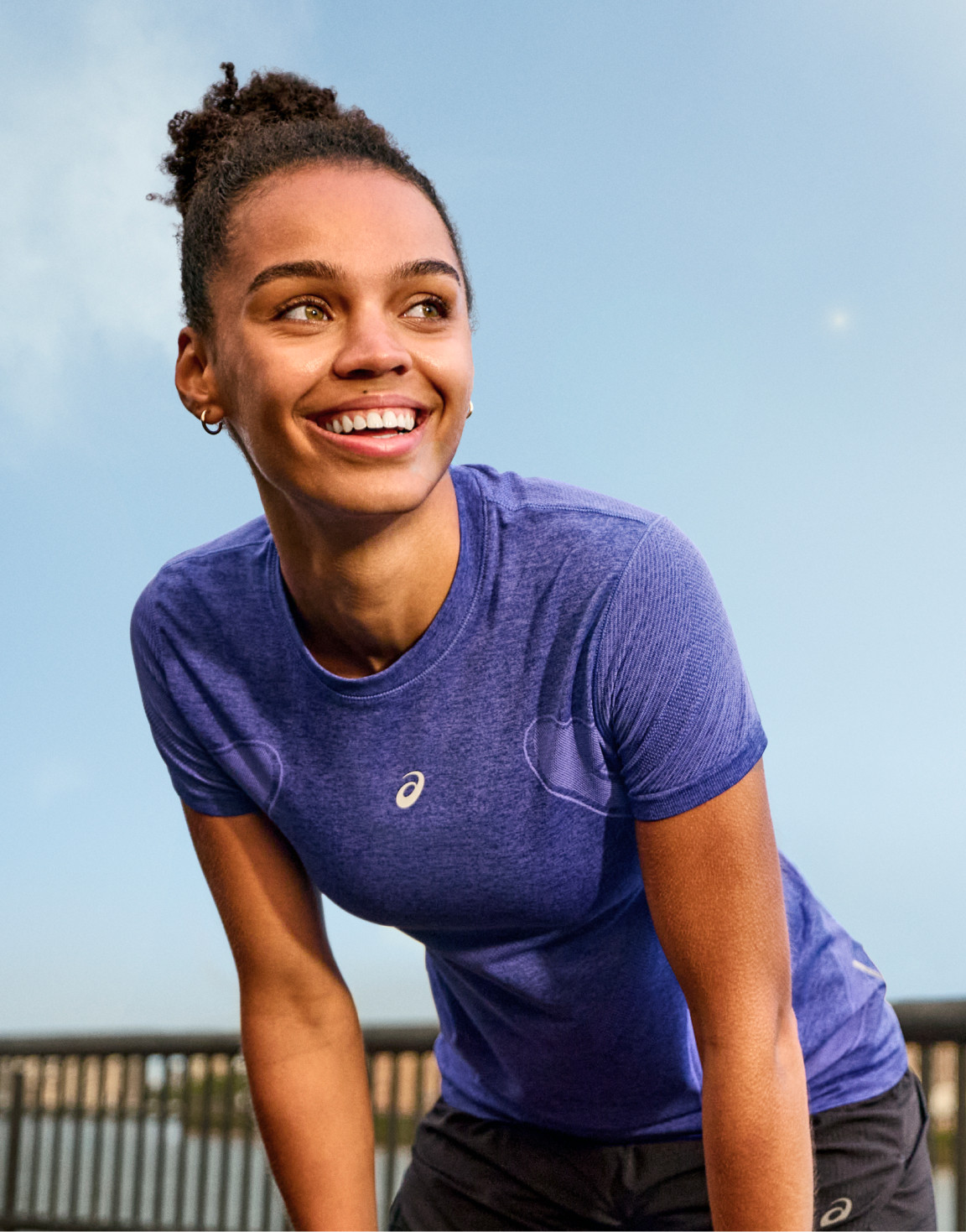 Sporty Purple Asics Tee for Active Pursuits — Asics Outfits