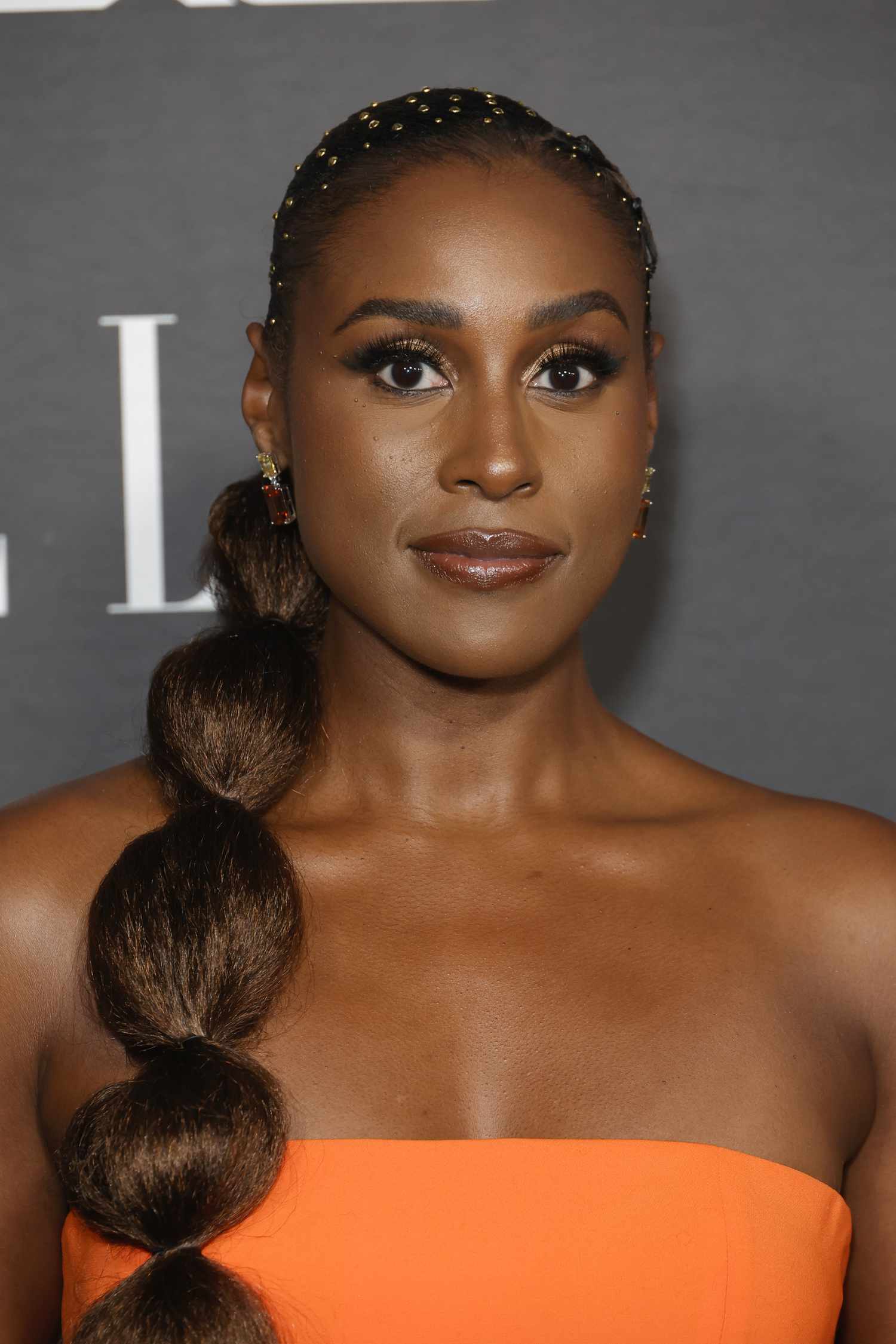 Dark Brown Bubble Ponytail — Party Hairstyles