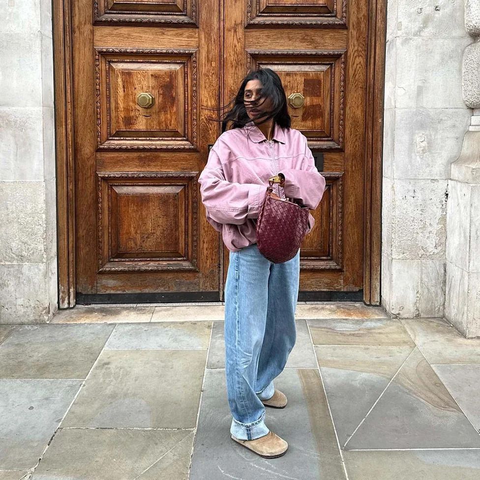 Bold Statement: Oversized Pink Jacket and Wide-Leg Jeans Bold Statement: Oversized Pink Jacket and Wide-Leg Jeans — Boston Outfits