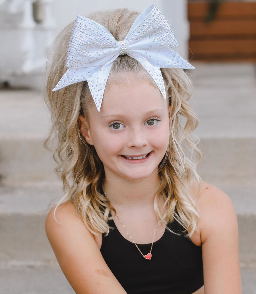 Fine Hair High Ponytail with Oversized Bow — Cheer Hairstyles