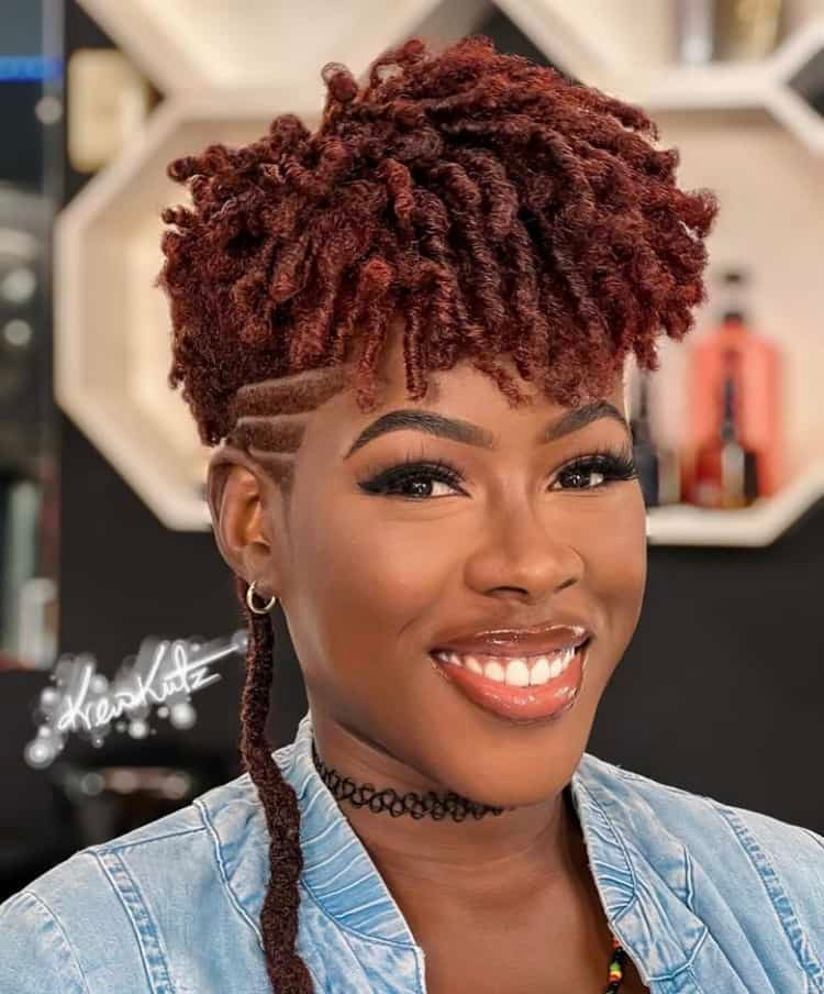 Tapered Locs with Reddish-Brown Hue — Tapered Cut for Black Women
