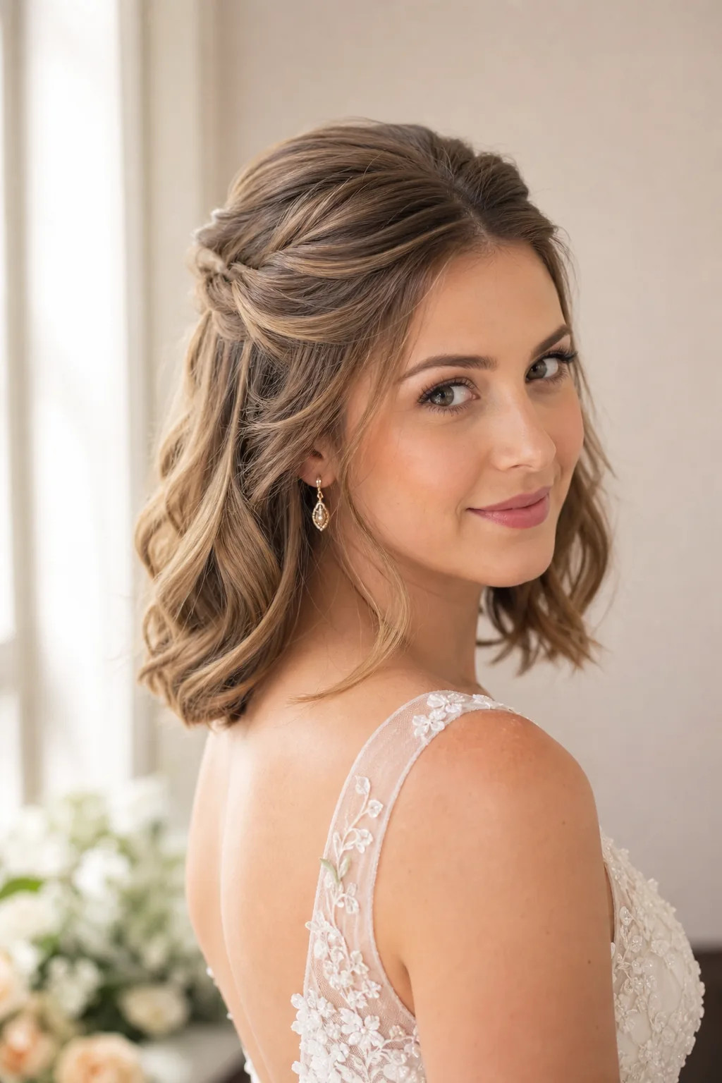 Dark Blonde Bob With Braided Sides Dark Blonde Bob With Braided Sides — Half Up Half Down Short Hair