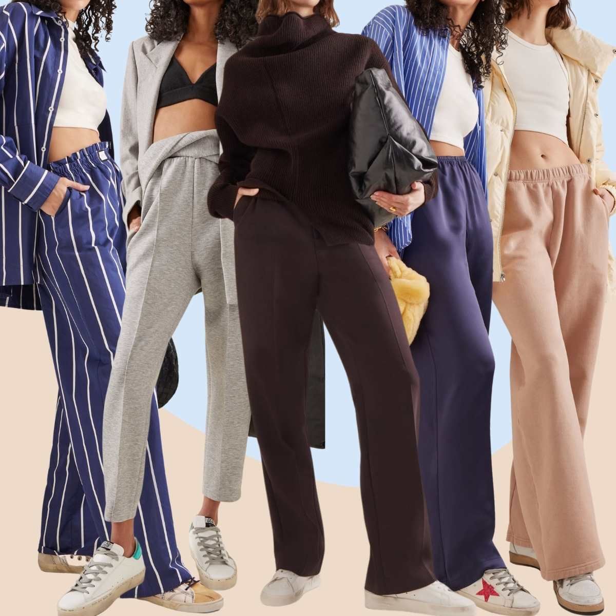 Grey Blazer and Trousers with Gold Star Sneakers — Golden Goose Outfits