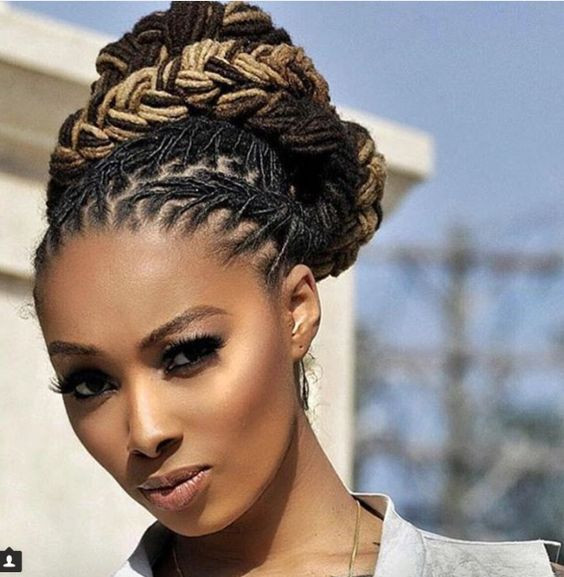 Two-Tone Braided Updo — Sisterlocks Updo