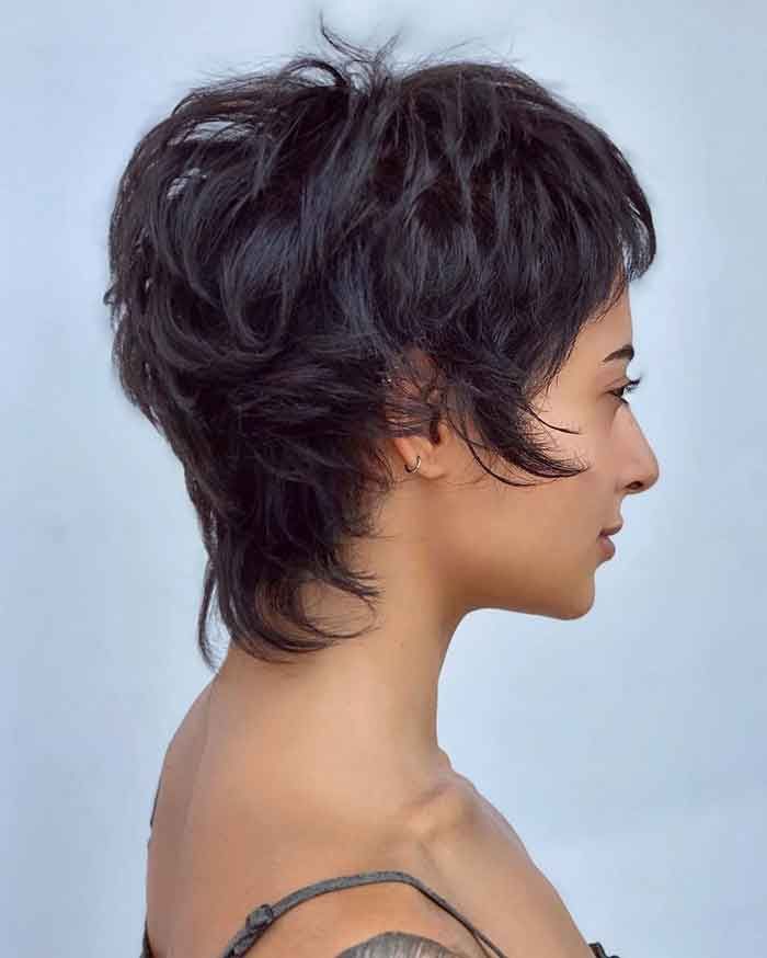 Edgy Wolf Cut With Side-Swept Bangs