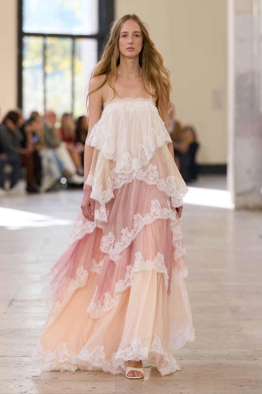 Ethereal Tiered Pink and Peach Lace Maxi Dress Ethereal Tiered Pink and Peach Lace Maxi Dress — Lace Dresses