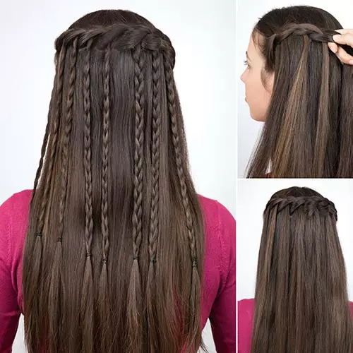 Intricate Multi-Braid Waterfall Effect — Waterfall Braid