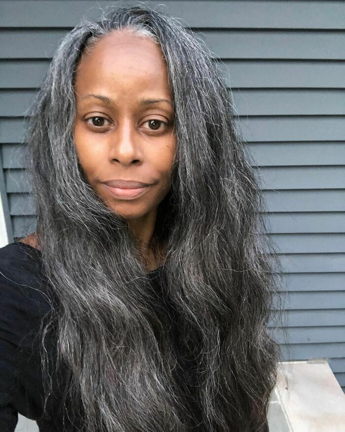 Mid-Back Visual Idea Mid-Back Visual Idea — Gray Natural Hair