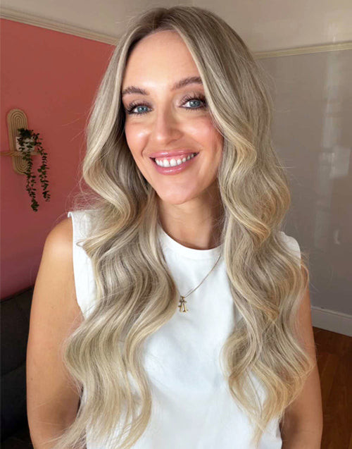 Ash Blonde Balayage with Loose Waves Ash Blonde Balayage with Loose Waves