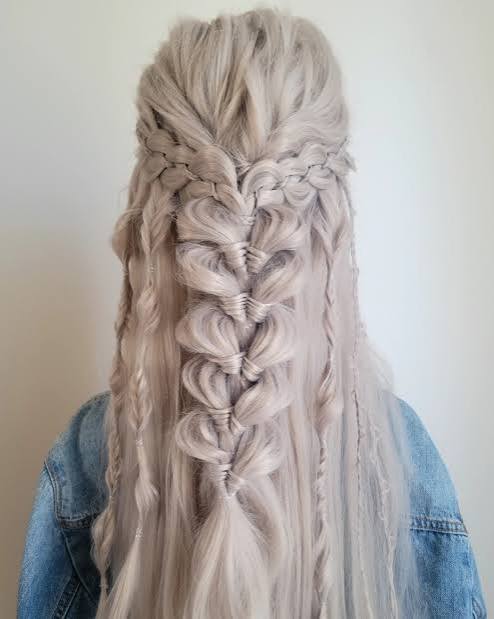 Elaborate Braided Structure With Loose Strands — Braids for Long Hair