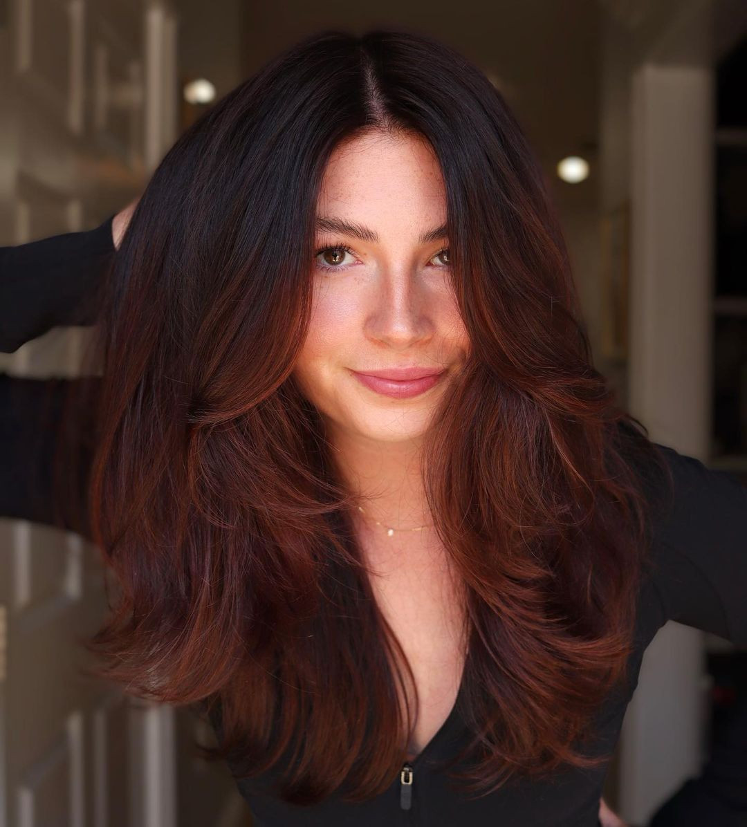 Dark Brown With Copper Undertones Dark Brown With Copper Undertones — Copper Brown Hair