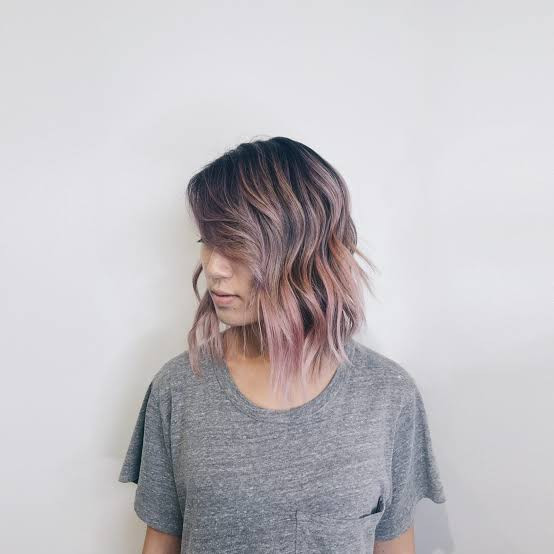 Ash Blonde Lob With Pastel Pink Undertones Ash Blonde Lob With Pastel Pink Undertones — Hair Color for Asian Hair