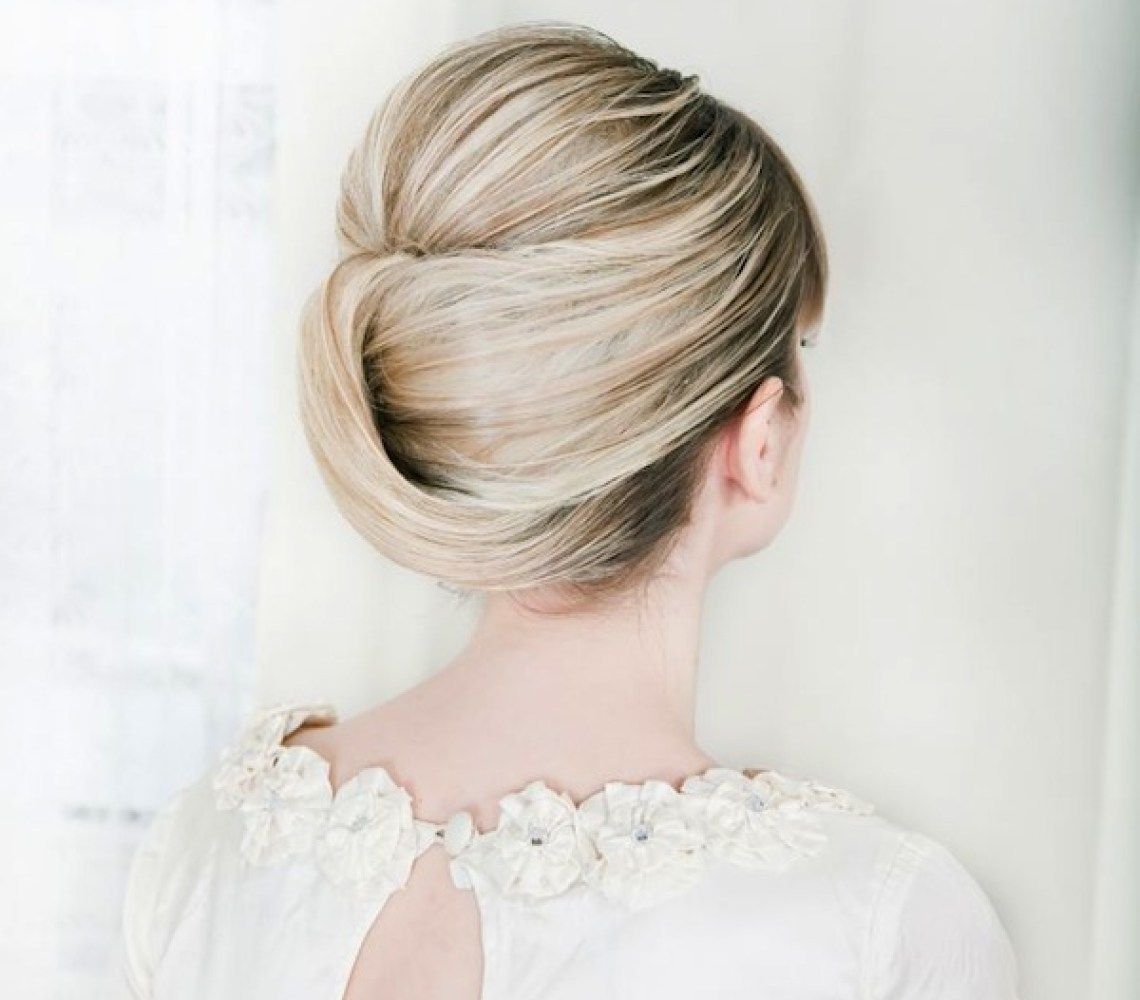 Blonde Visual Idea Blonde Visual Idea — Sleek Bun Wedding Hair