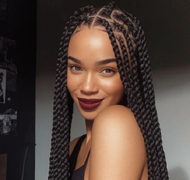 Voluminous Mid-Back Kinky Twists