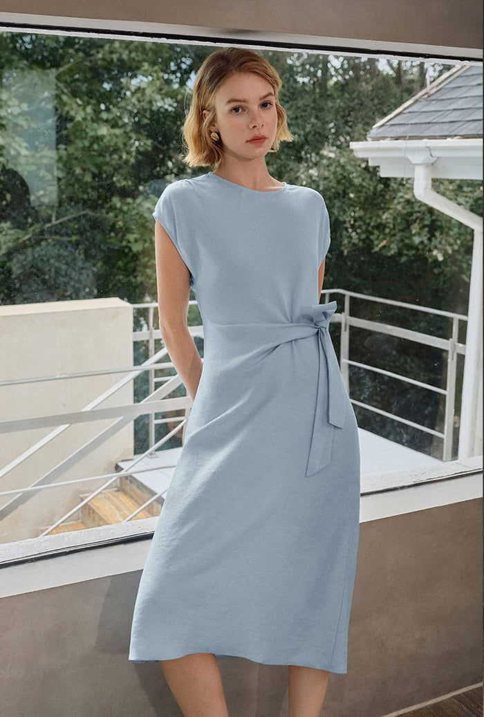 Tie-Waist Midi Dress for Effortless Casual Style — Dresses for Short Women