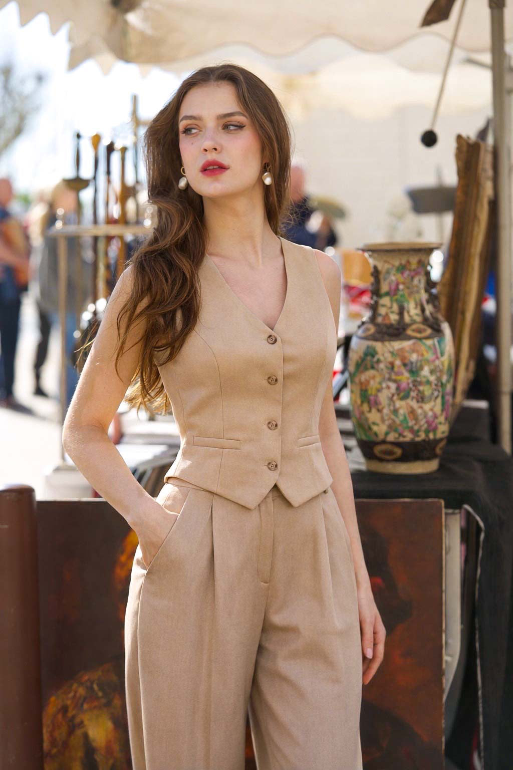 Matching Beige Waistcoat and Trousers for a Coordinated Smart Casual Set — Smart Casual Outfits