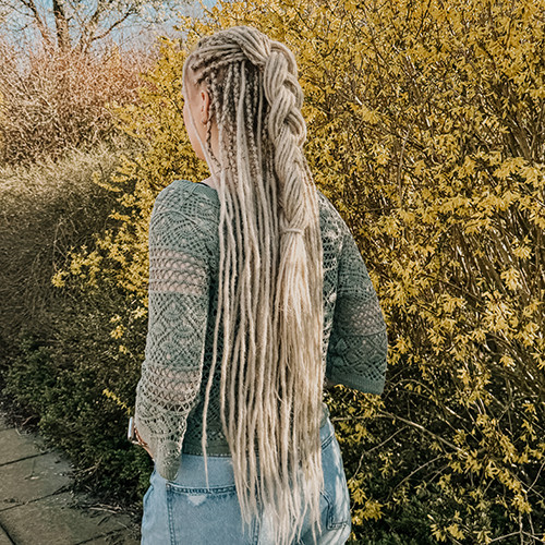 Braided Ash Blonde Mid-Back Locs Braided Ash Blonde Mid-Back Locs — Blonde Locs