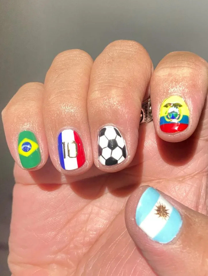 Glossy Soccer Ball National Flags Glossy Soccer Ball National Flags — Soccer Mom Nails