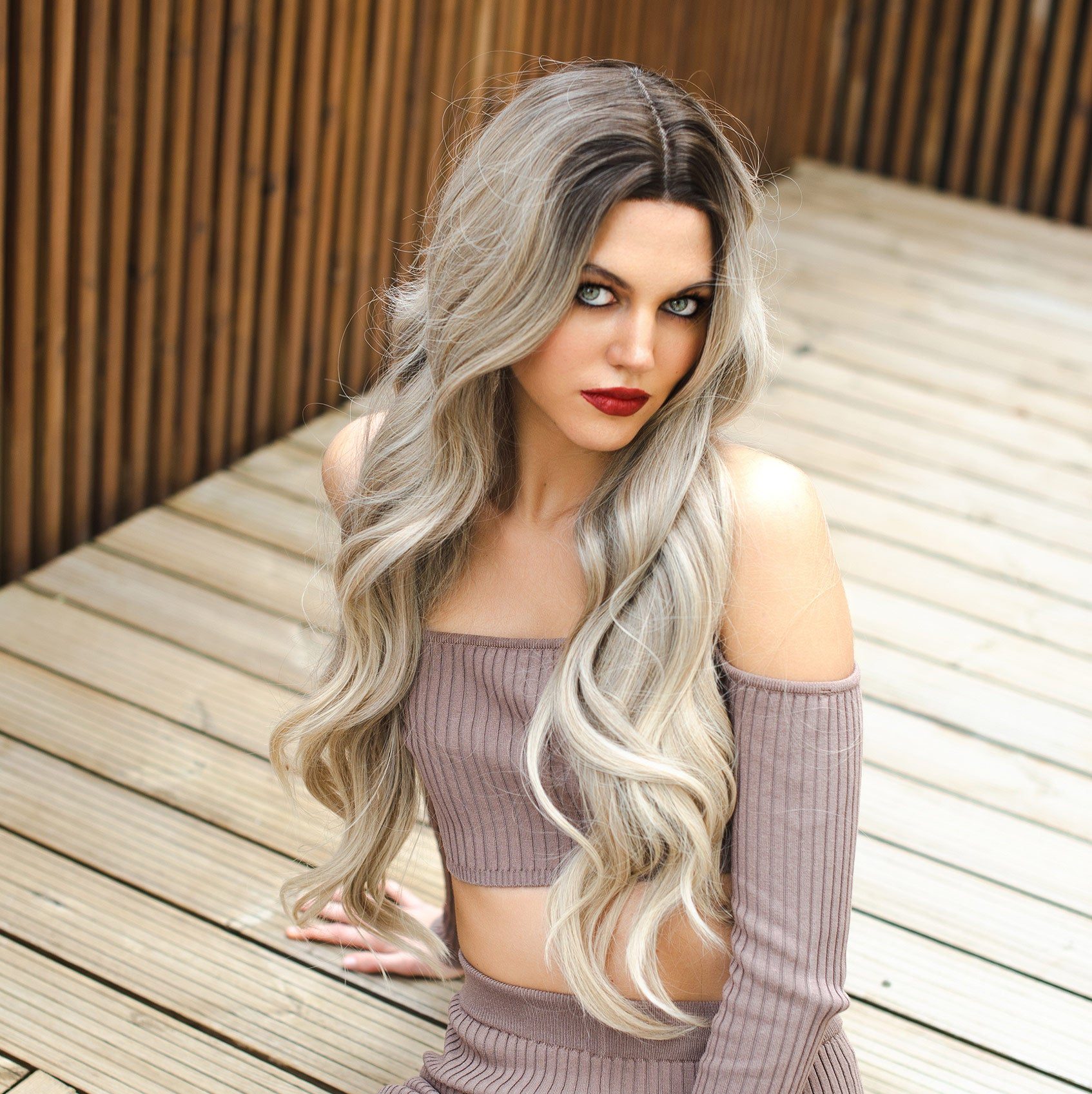 Ash Blonde Waves With Subtle Root Shadow Ash Blonde Waves With Subtle Root Shadow — Wig Hairstyles